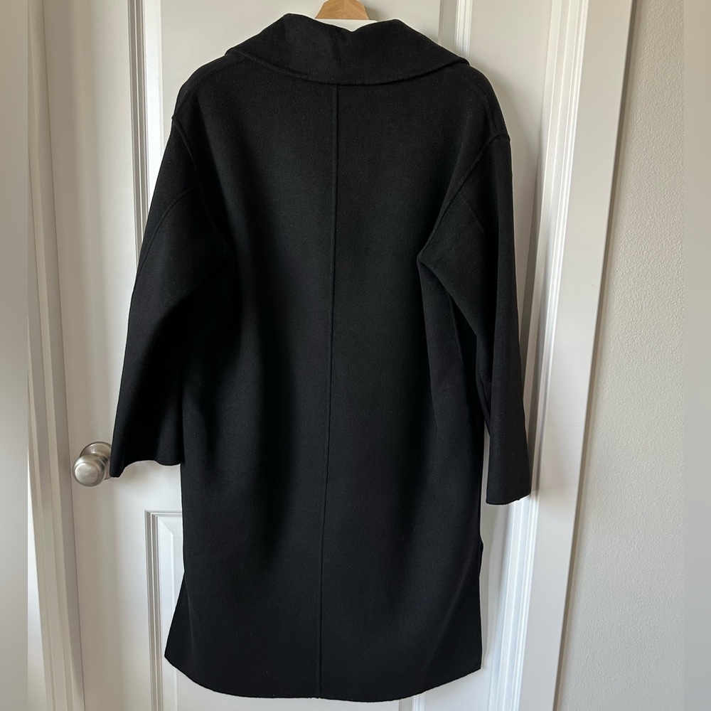 Rebecca Minkoff Relaxed Double Face Black Wool Blend Coat-M - Picture 2 of 11